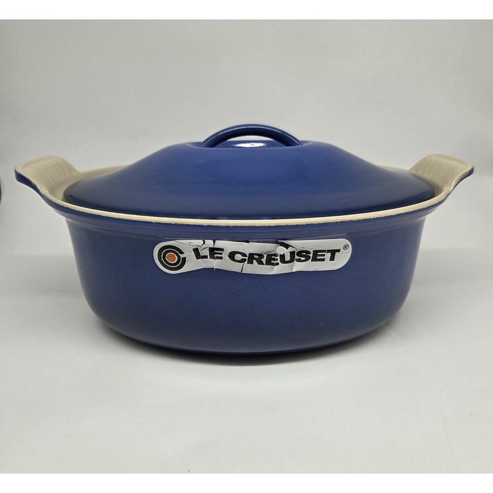 Vtg. Le‎ Creuset Terrine Oval 28cm Azure Blue Williams-Sonoma Covered Casserole
